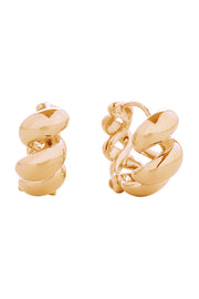 14K Twisted Cord Huggie Earrings