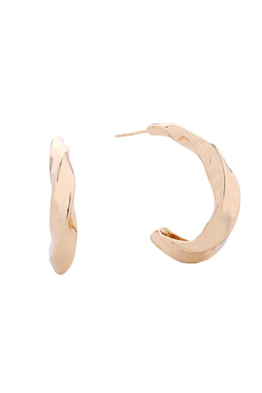 14K Twisted Hoop Post Earrings