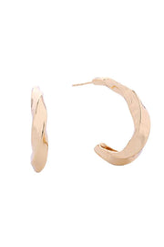 14K Twisted Hoop Post Earrings