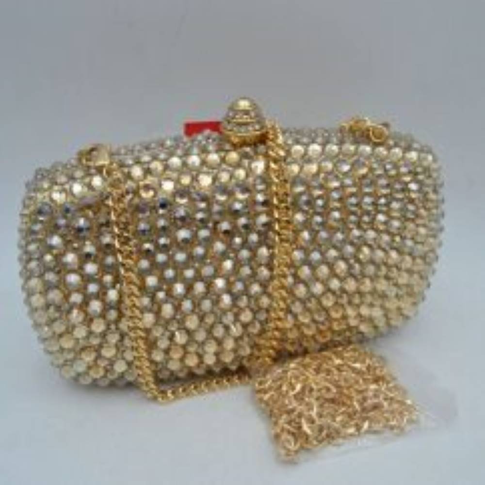 Beaded Evening Clutch Bag with Removable Chain Strap