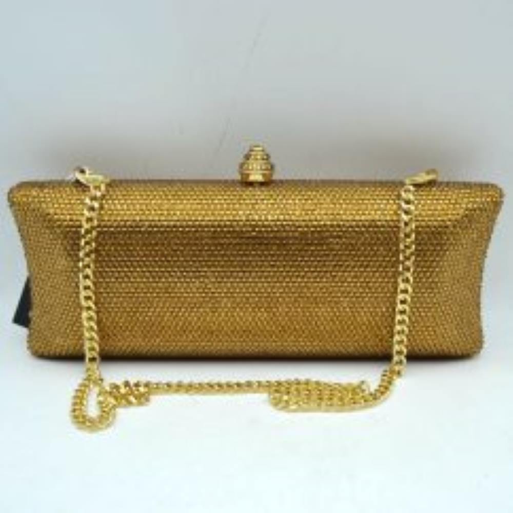 Elongated Evening Clutch Bag with Slender Chain Strap