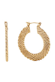 Divine 14K Dipped Pin Catch Hoop