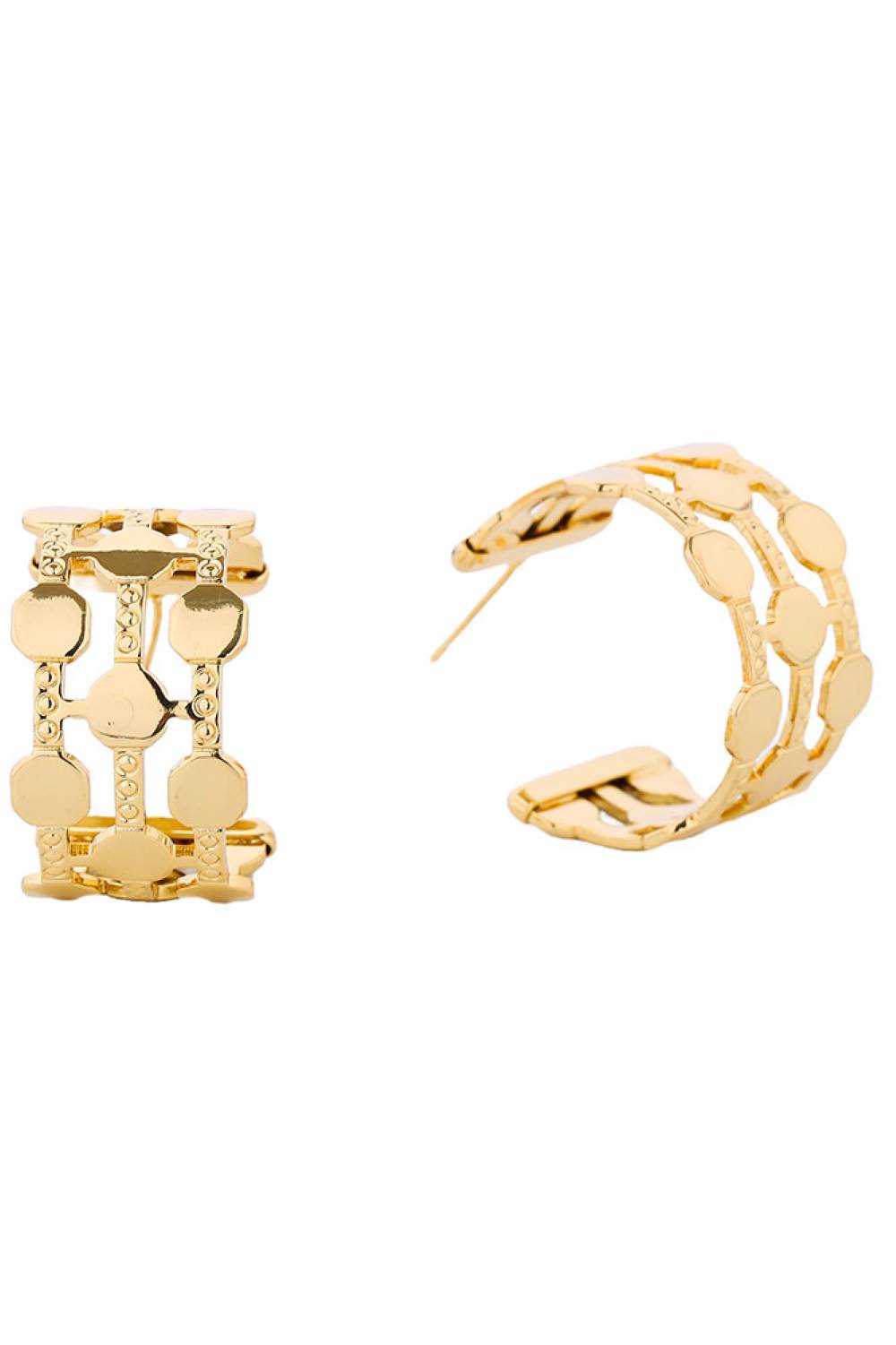 Elegant 14K Dipped Post Hoop
