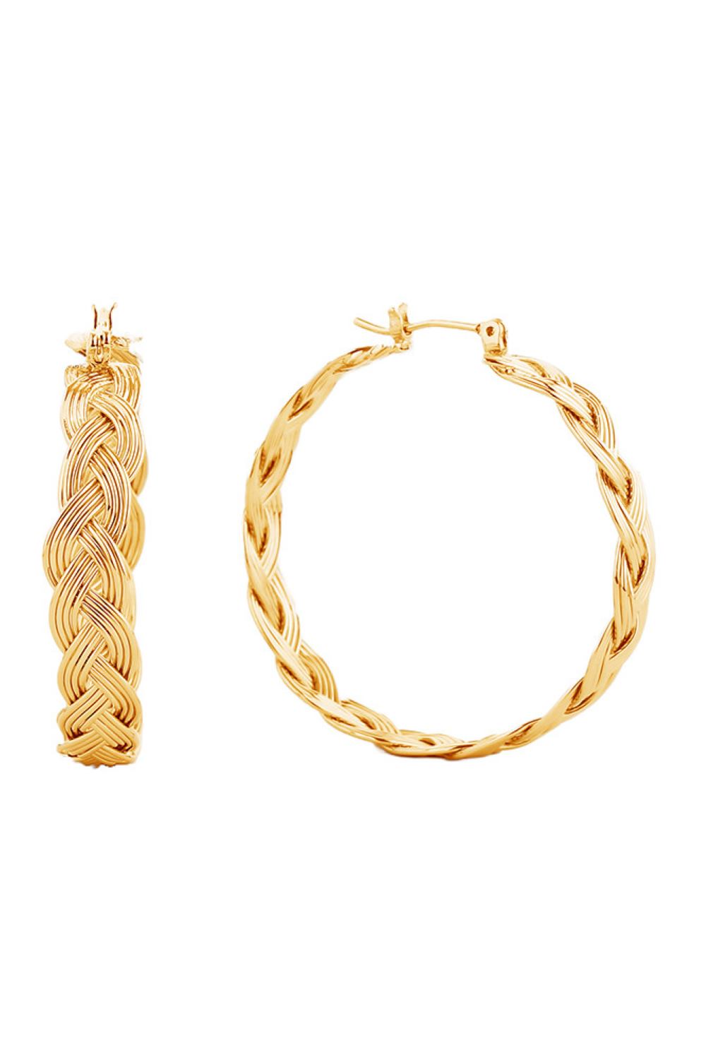 Exquisite 14K Dipped Pin Catch Hoop