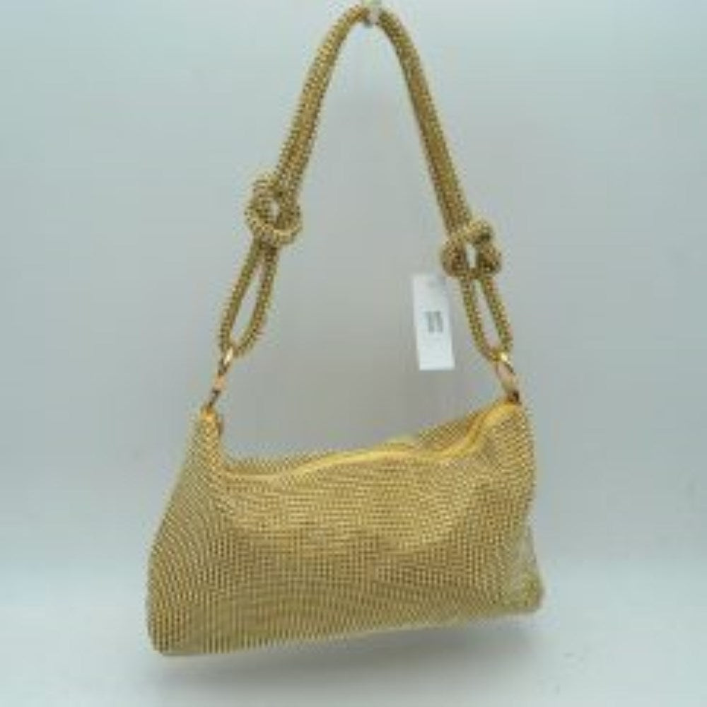 Textured Handbag with Knotted Shoulder Strap