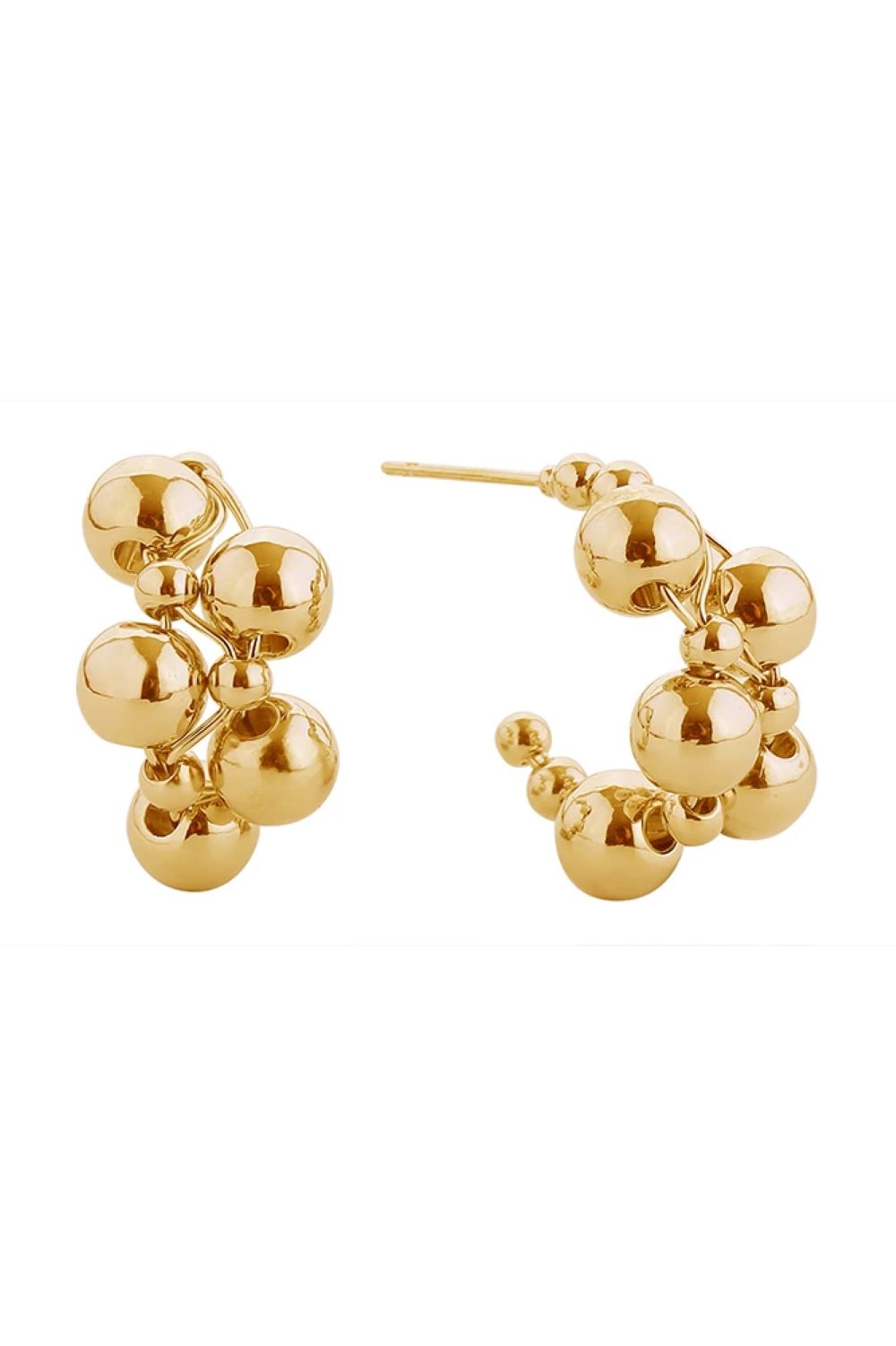 14K Ball Cluster Post Earring
