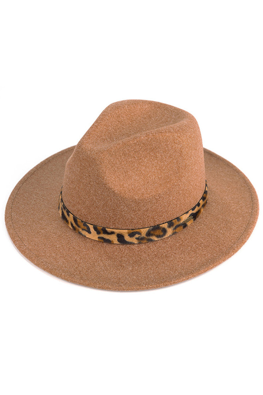 C.C Vegan Felt Heather Color Leopard Hat