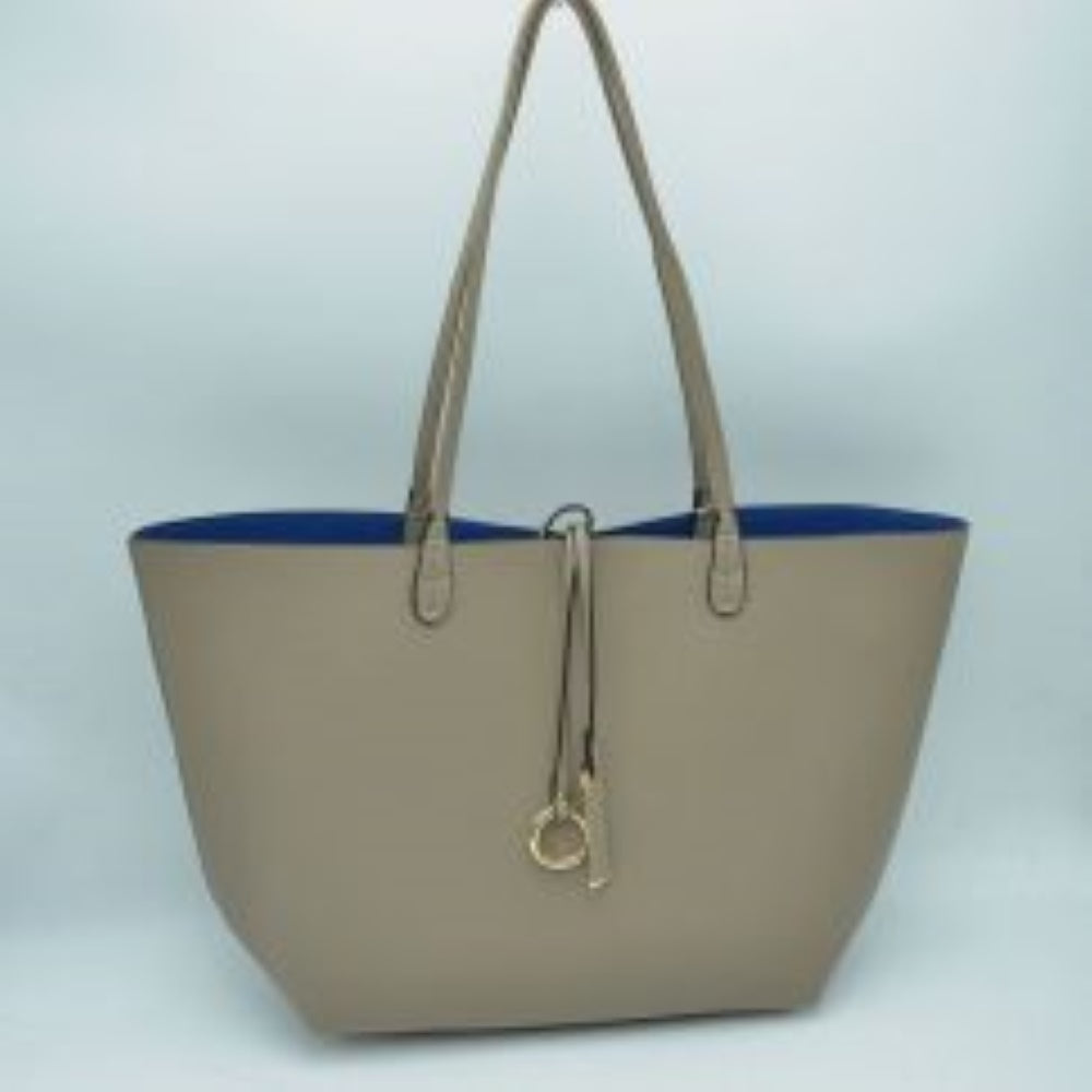 Classic Trapeze Tote Bag with Dual Handles and Ring Detail