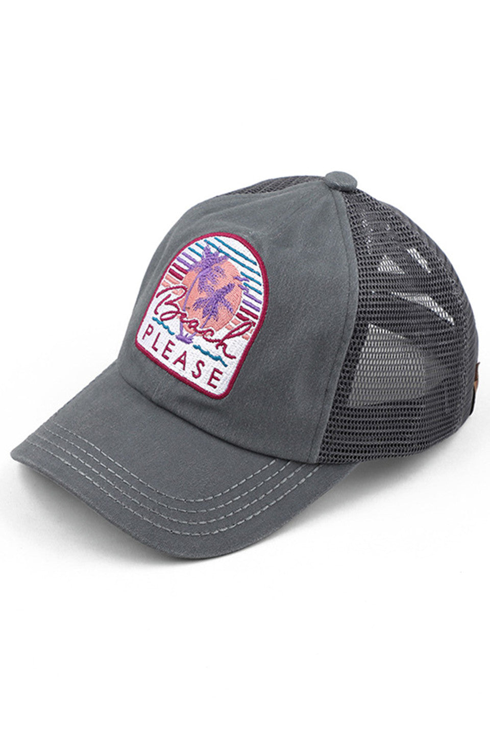 C.C BEACH PLEASE CRISS CROSS PONY CAP