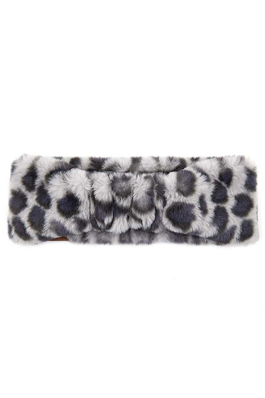 C.C Leopard Pattern Faux Fur Headwrap