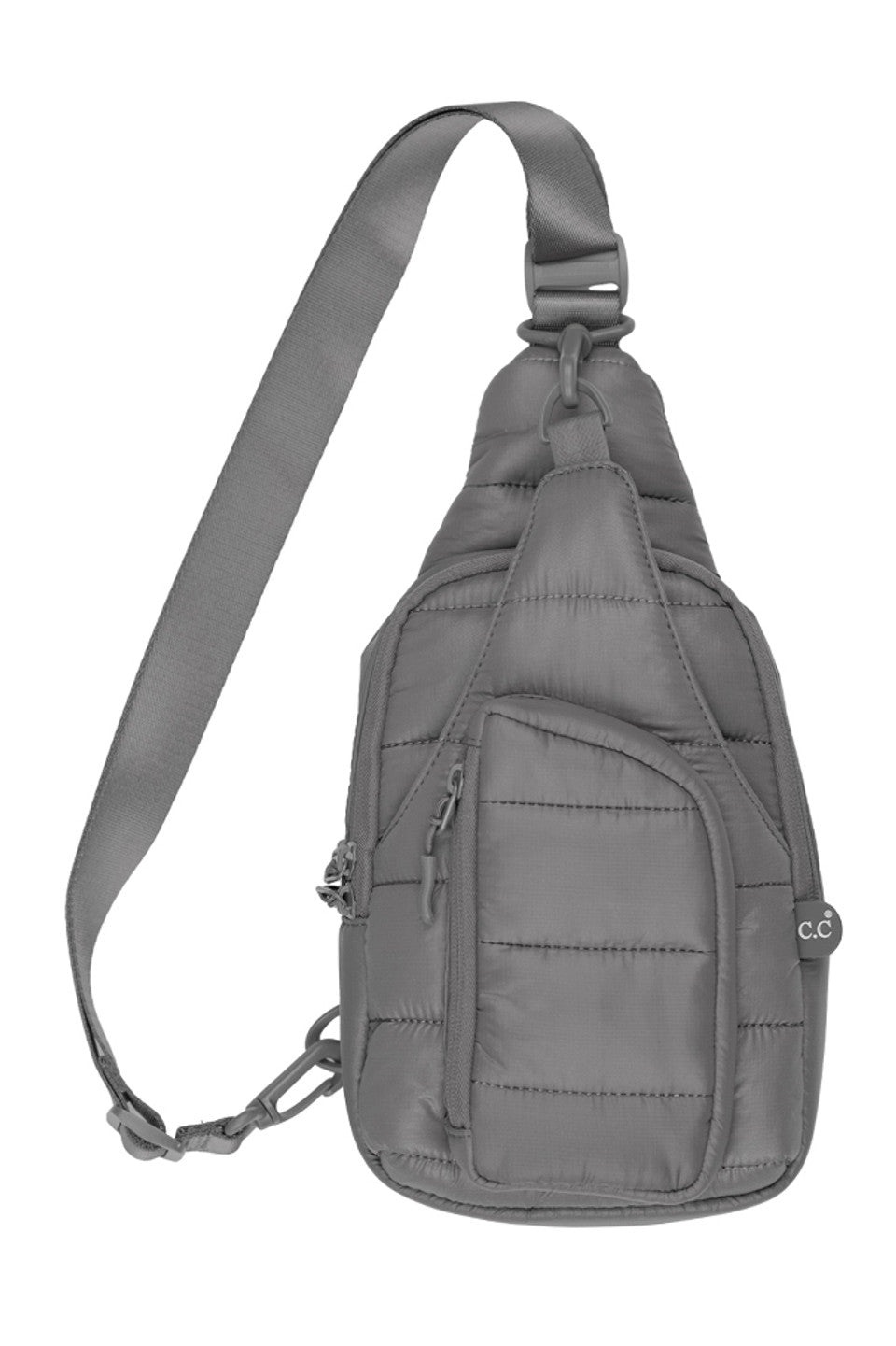 C.C Solid Puffer Padding Sling Bag