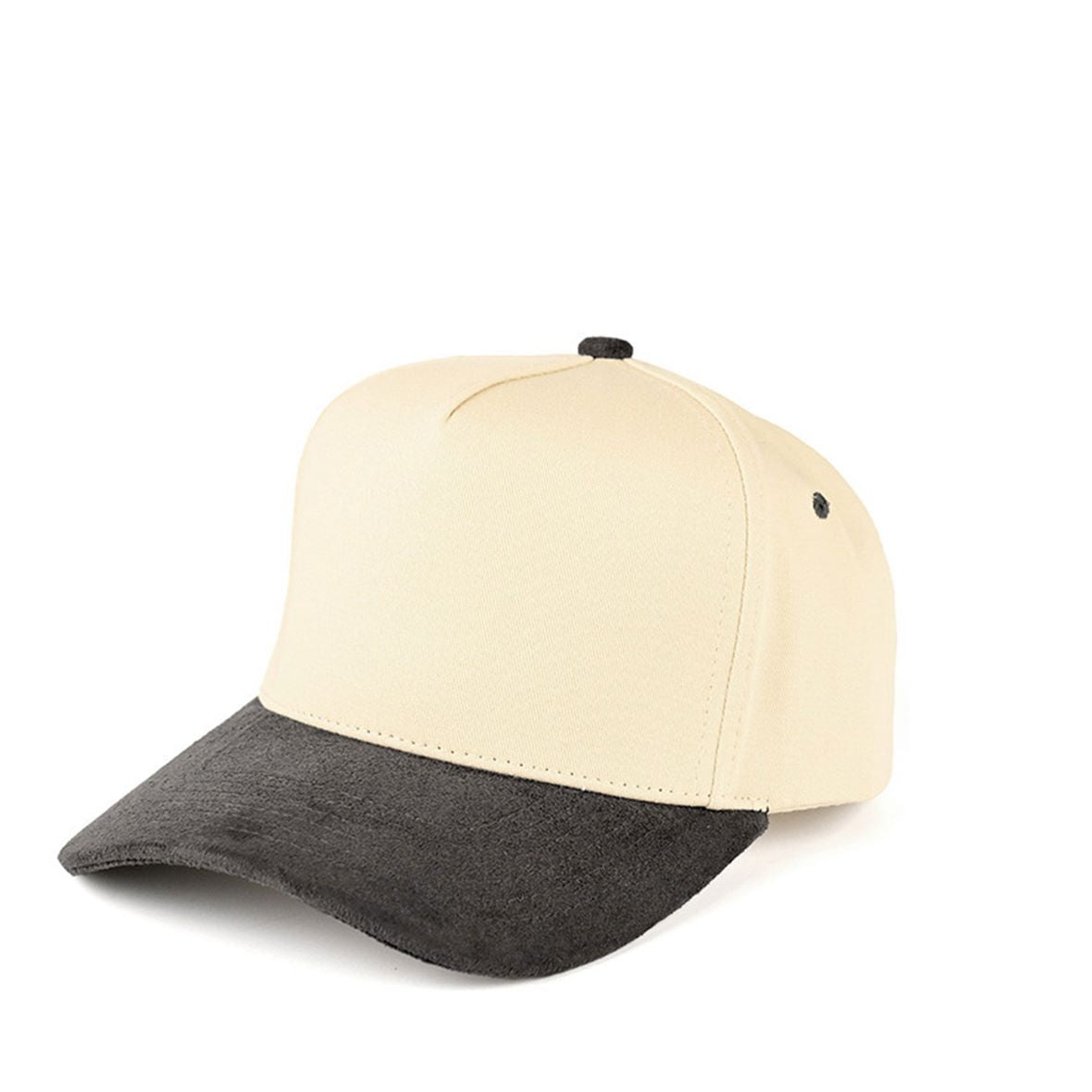 C.C Suede Bill Two Tone Trucker Snapback Cap