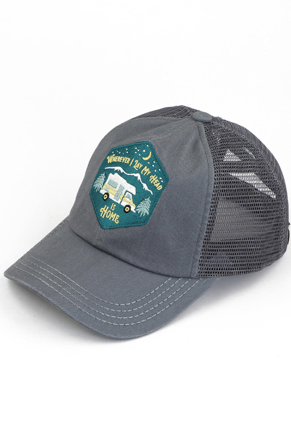 C.C WHEREVER I LAY MY HEAD IS HOME Patch Pony Cap