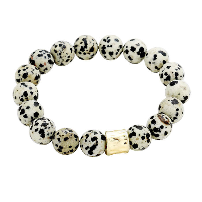Semi precious stone beaded stretch bracelet