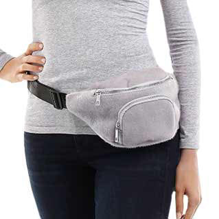 Solid Fluffy Faux Fur Sling Backpack Fanny Pack