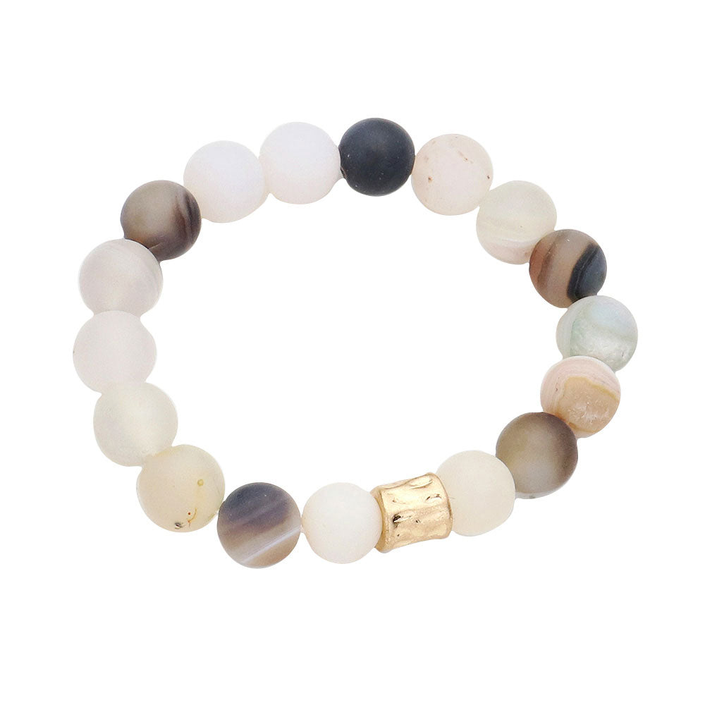 Semi precious stone beaded stretch bracelet
