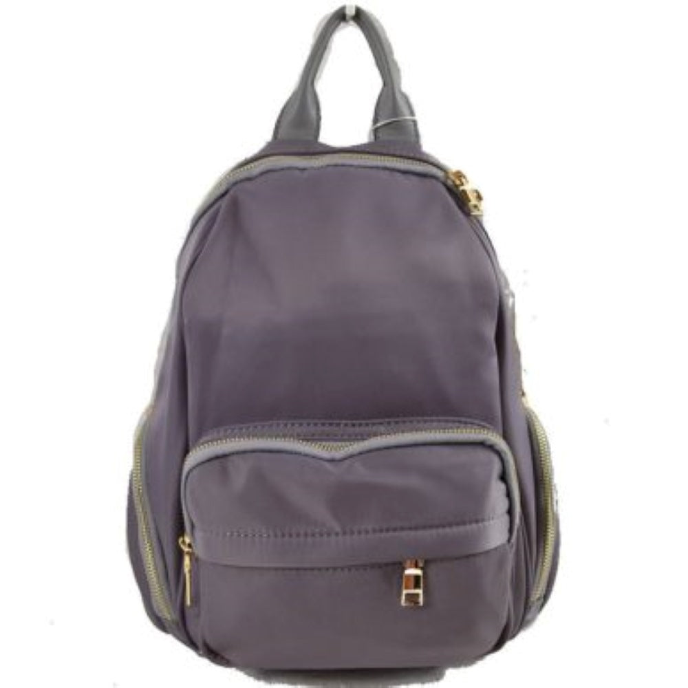 Multi-Pocket Casual Backpack with Metallic Zippers