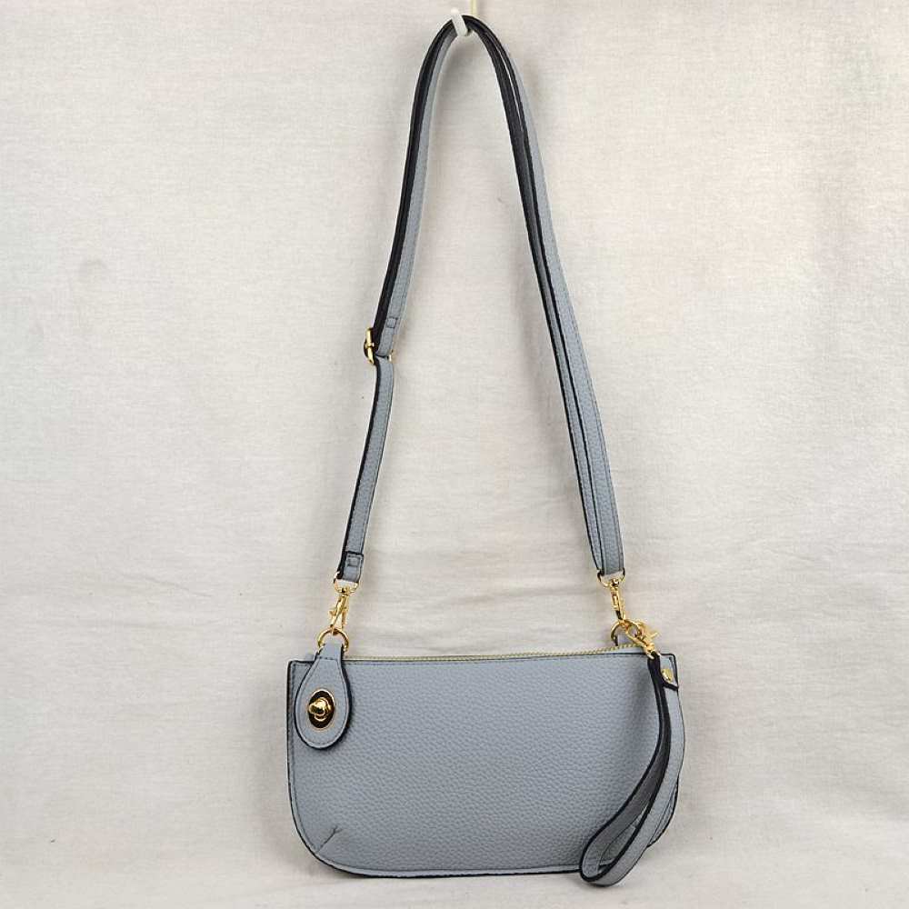 Pebbled Crossbody Clutch Bag with Removable Straps