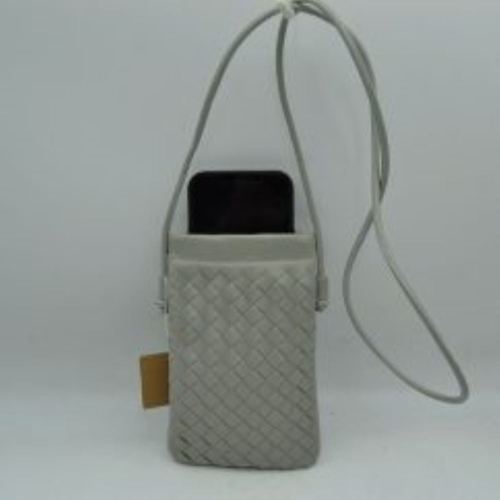 Woven Texture Vertical Phone Pouch Crossbody Bag with Cord Strap