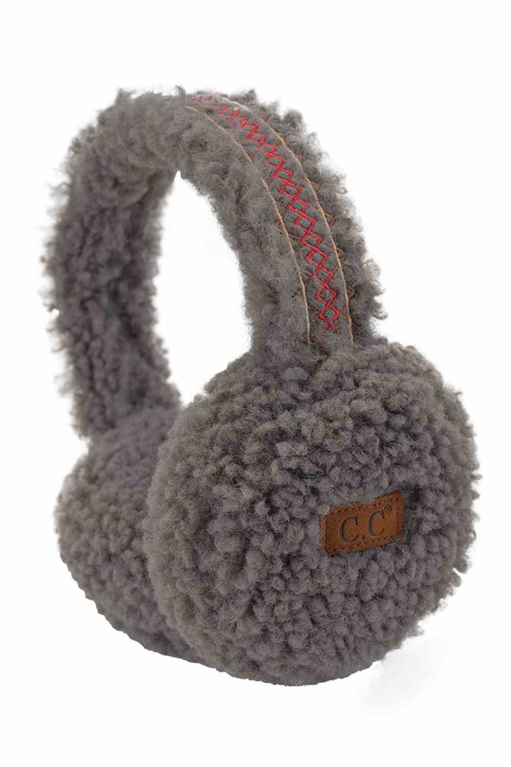 C.C Sherpa with Embroidery Pattern Trim Earmuff