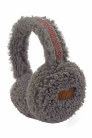 C.C Sherpa with Embroidery Pattern Trim Earmuff