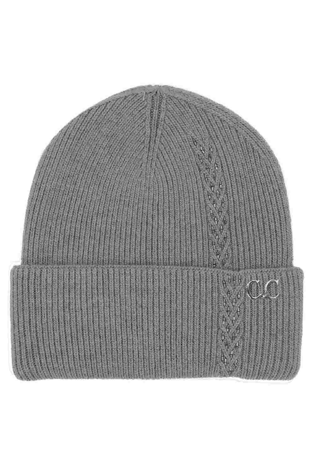 C.C Bead Embellishments Angora Cuff Beanie