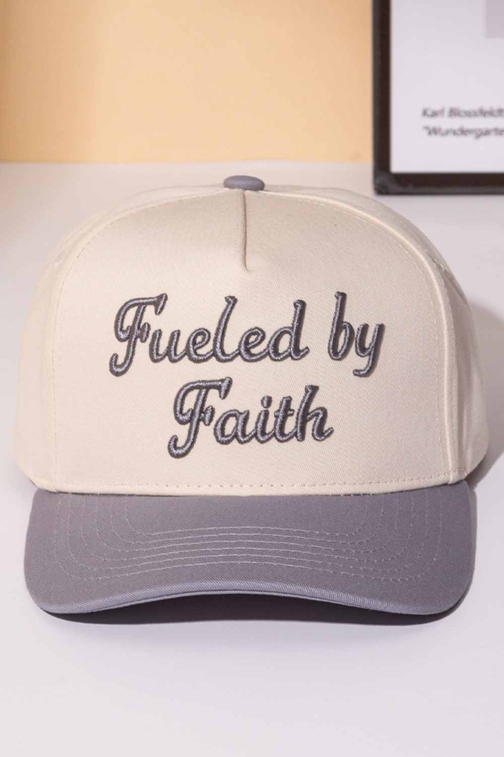 FUELED BY FAITH Embroidered Letter Two Tone Trucker Cap