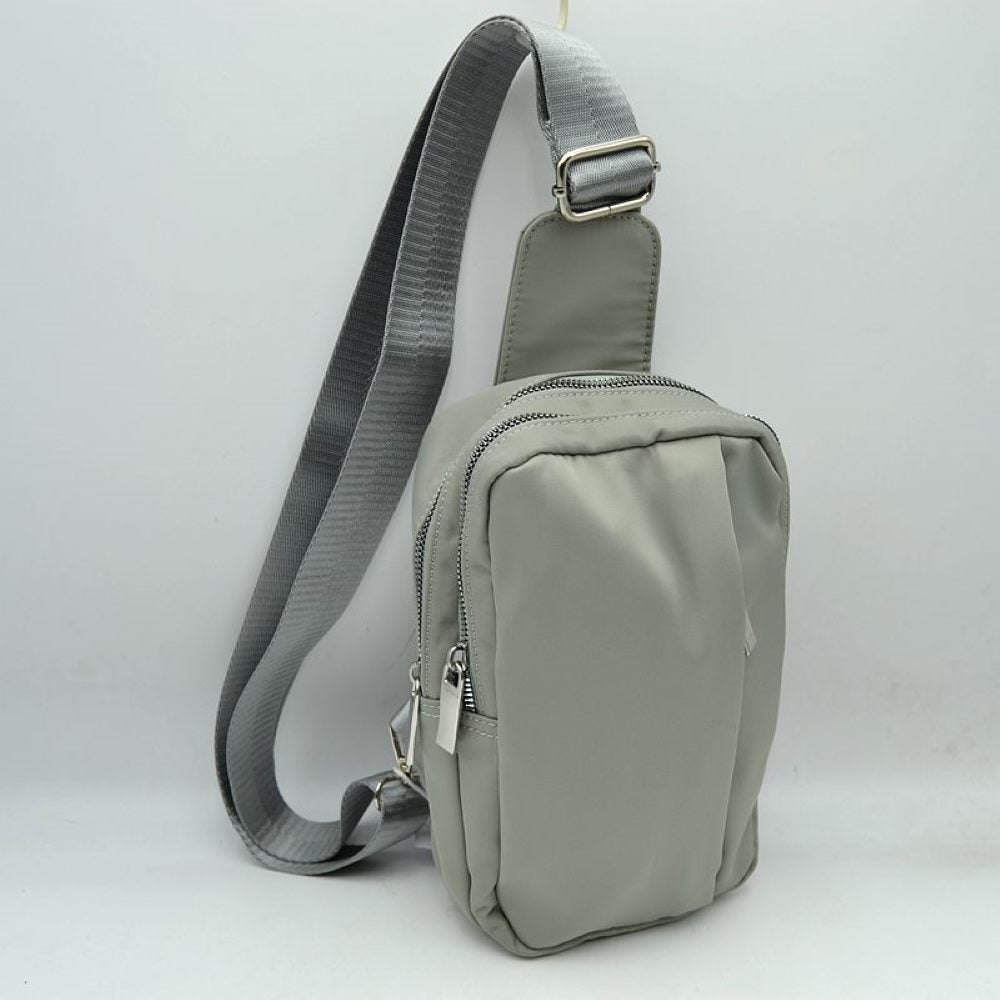Minimalist Utility Sling Bag with Dual Zipper Compartments