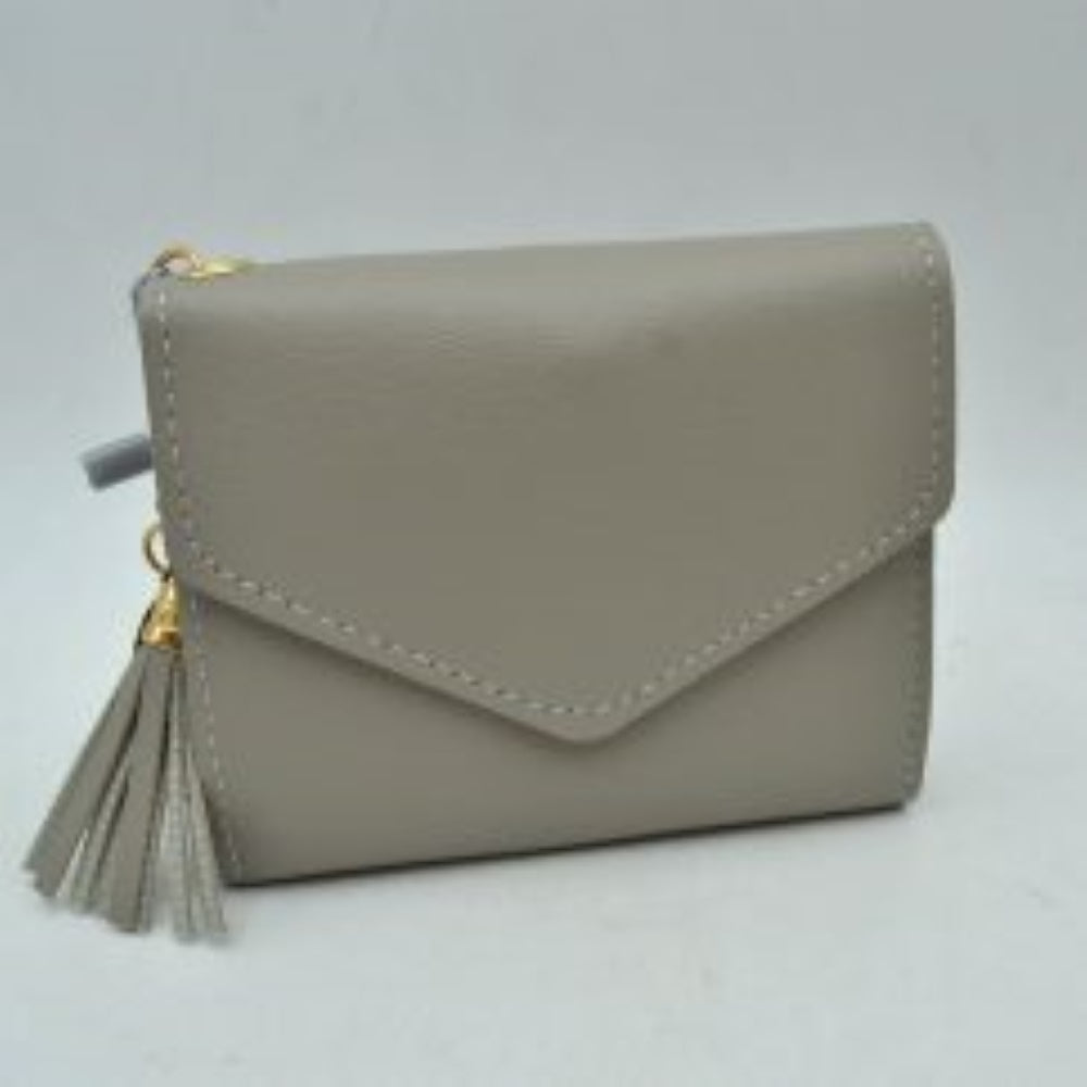 Envelope Flap Compact Wallet with Tassel Charm