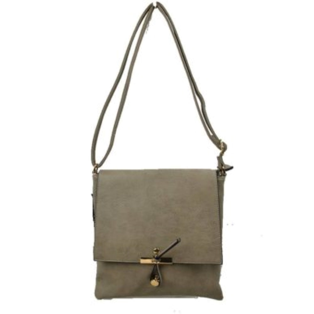 Knot Accent Flap Crossbody Bag with Adjustable Strap