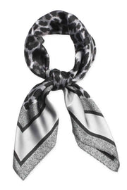Leopard Pattern Print Satin Square Scarf