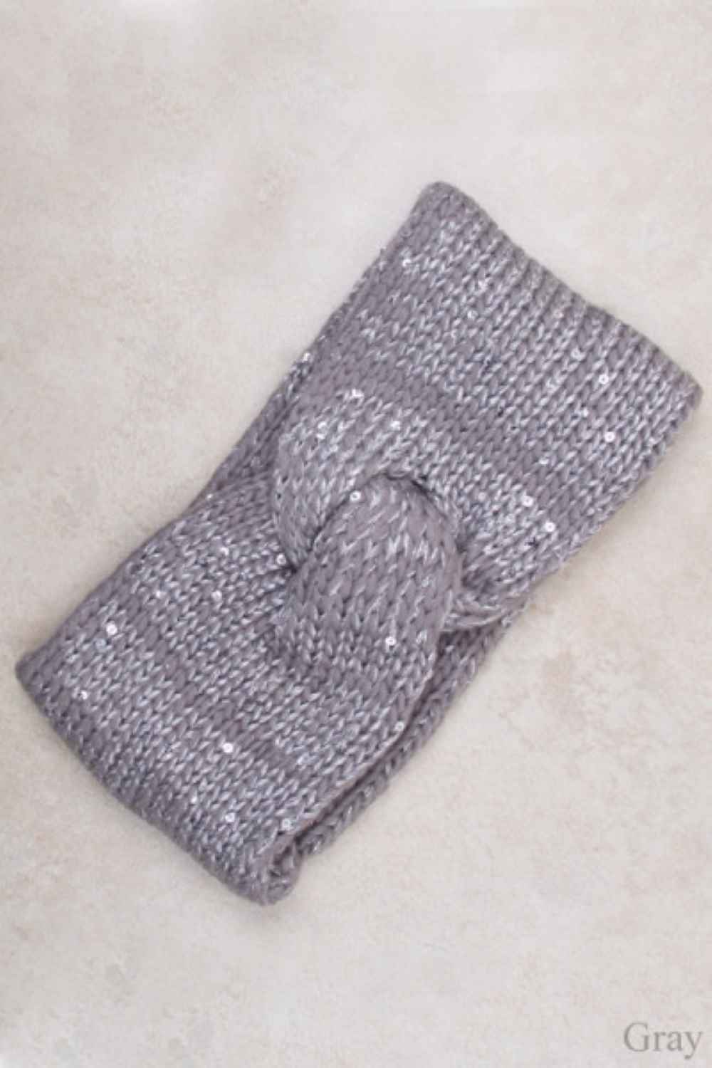 Two Color Knit with Spangle Head Band