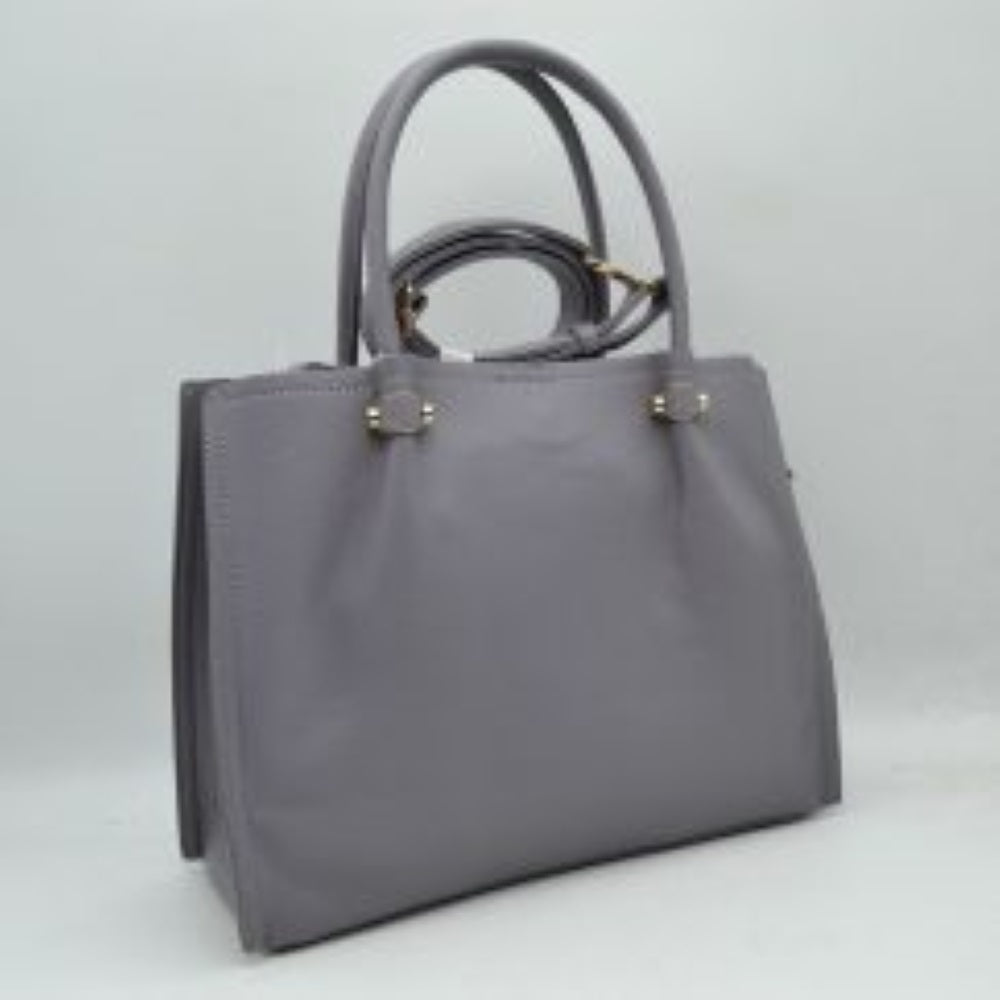 Premium Structured Satchel Bag with Detachable Shoulder Strap and Gold-Tone Hardware