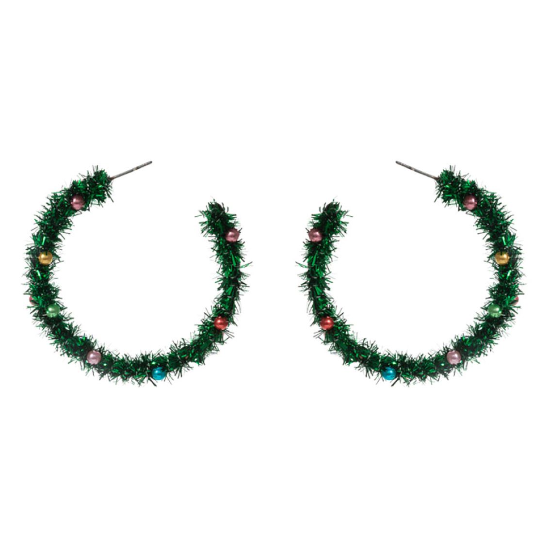 Christmas Tinsel Hoop Earrings