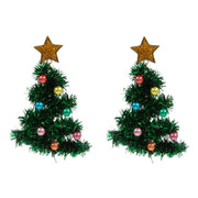 Tinsel Christmas Tree Earrings