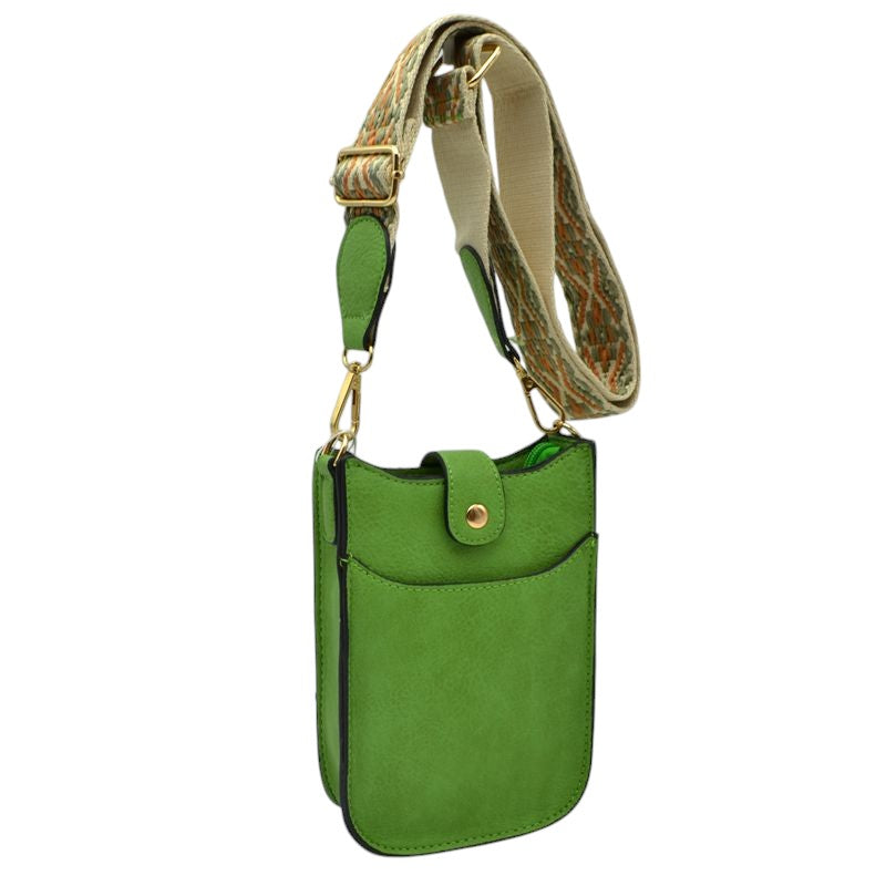 Vegan Leather Crossbody Bag with Adjustable Guitar Straps