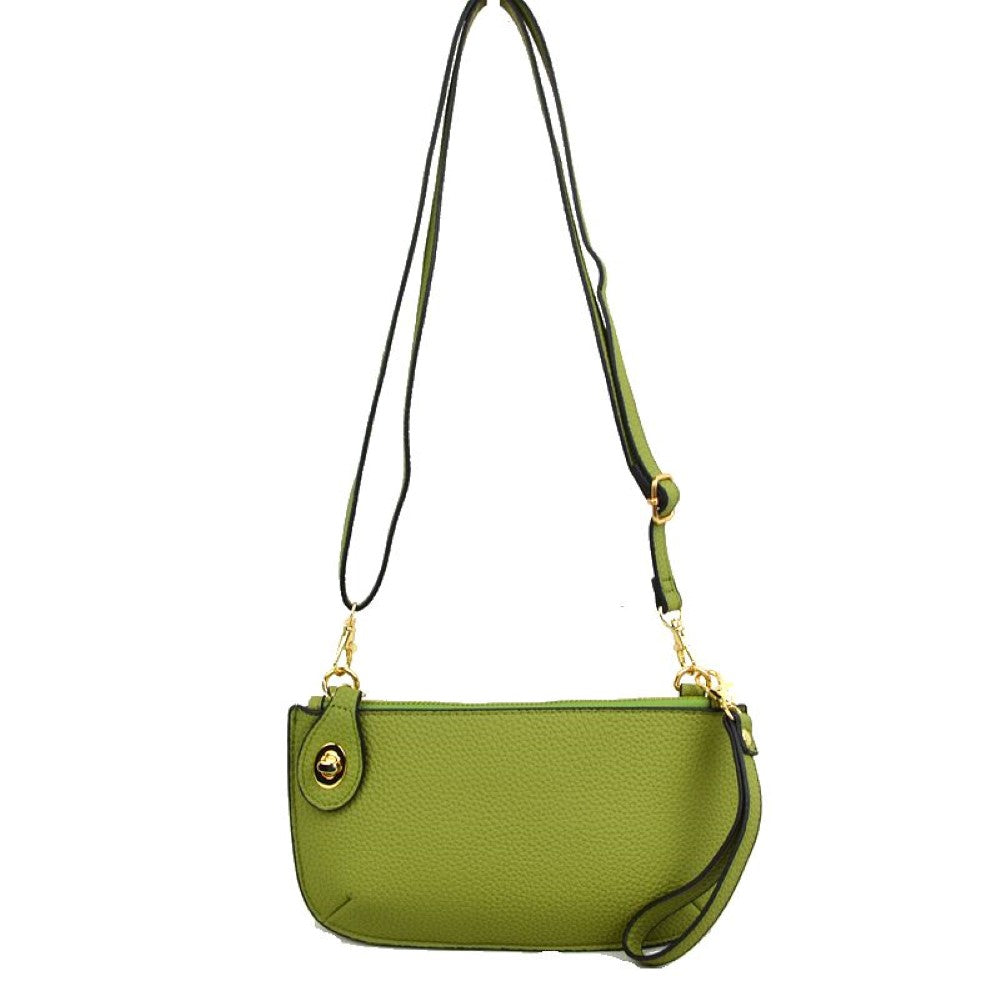 Pebbled Crossbody Clutch Bag with Removable Straps