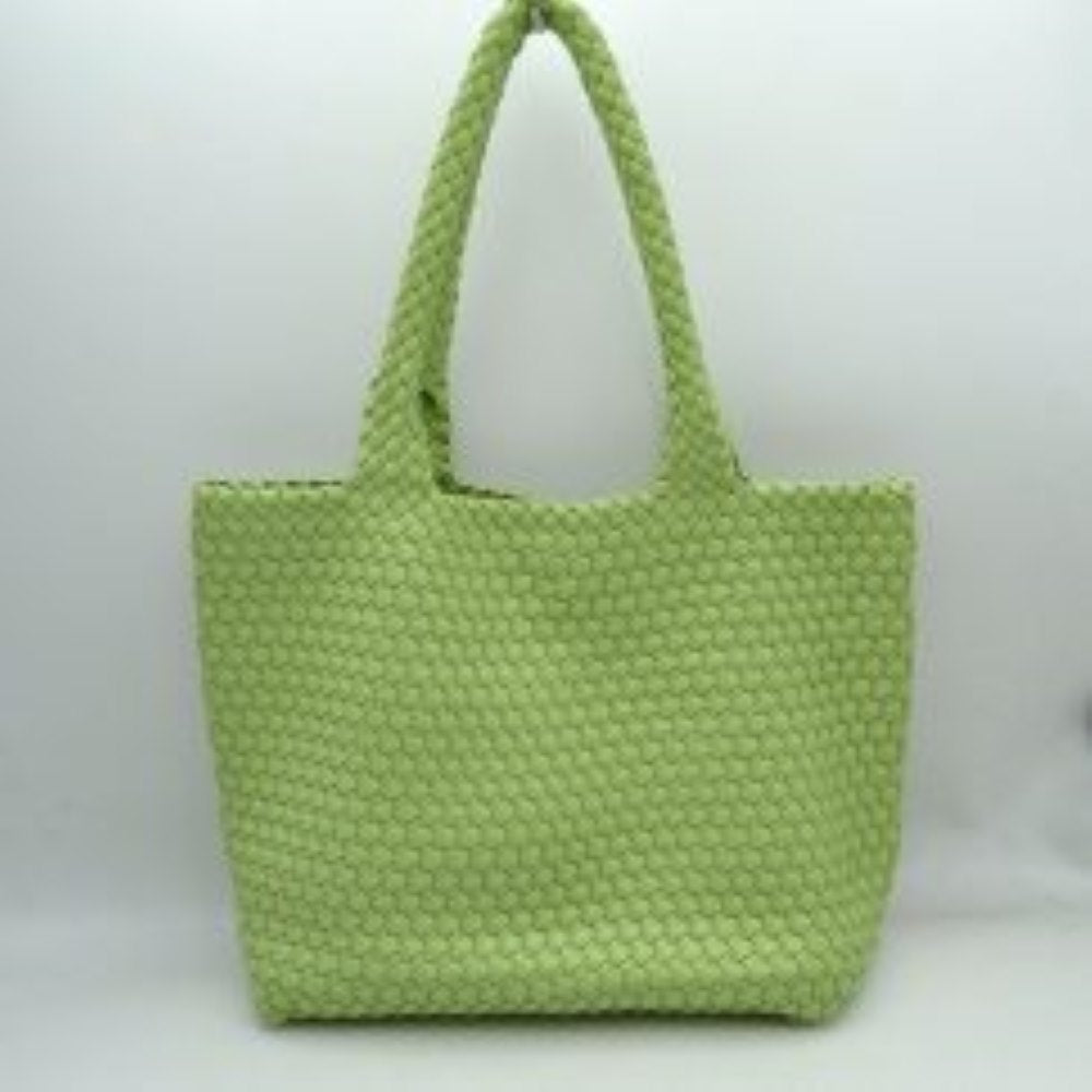 Woven Tote Bag with Matching Zipper Pouch