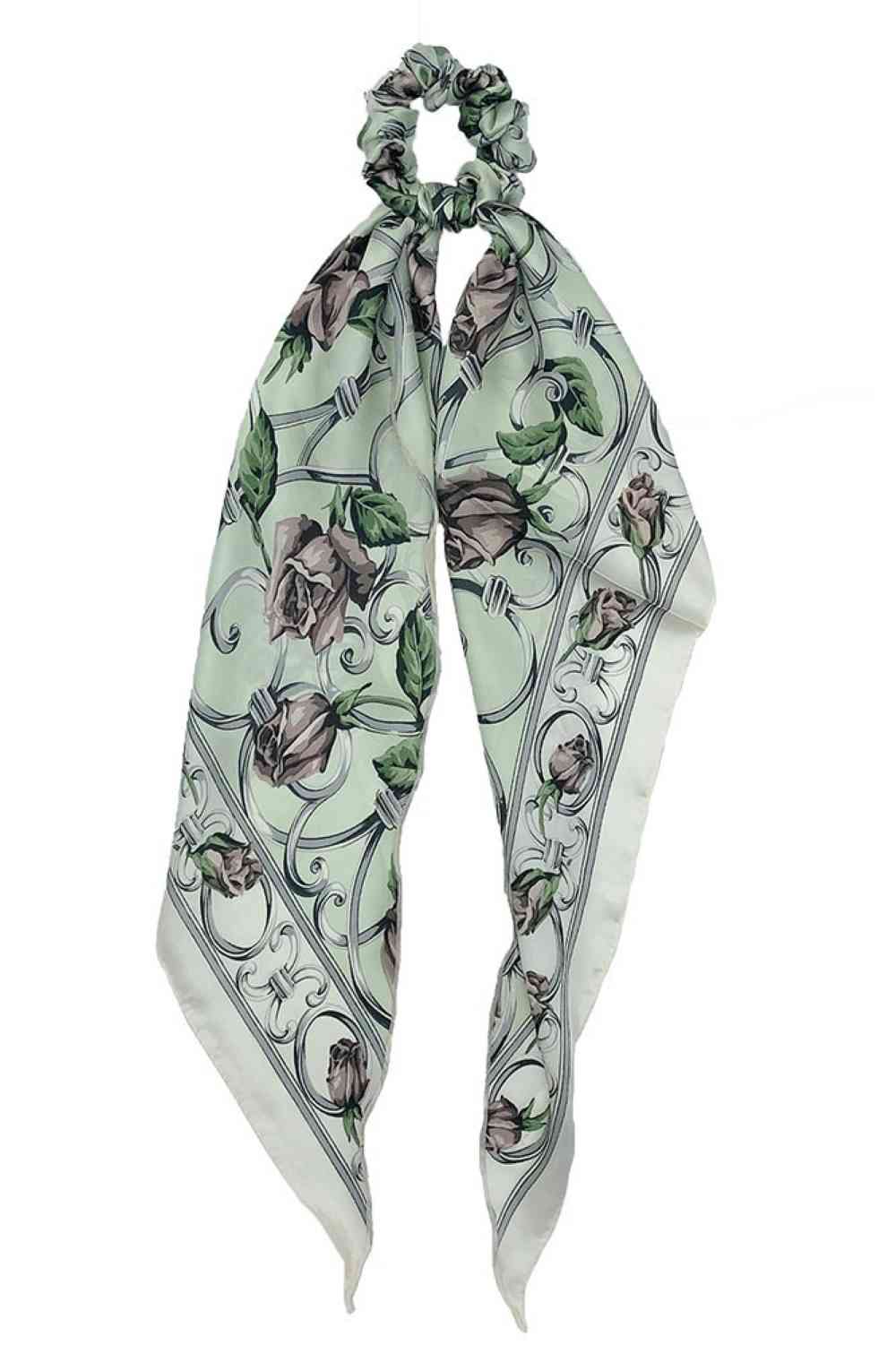 Floral Print Scarf Ponytail Holder