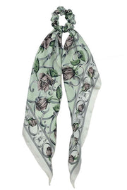 Floral Print Scarf Ponytail Holder