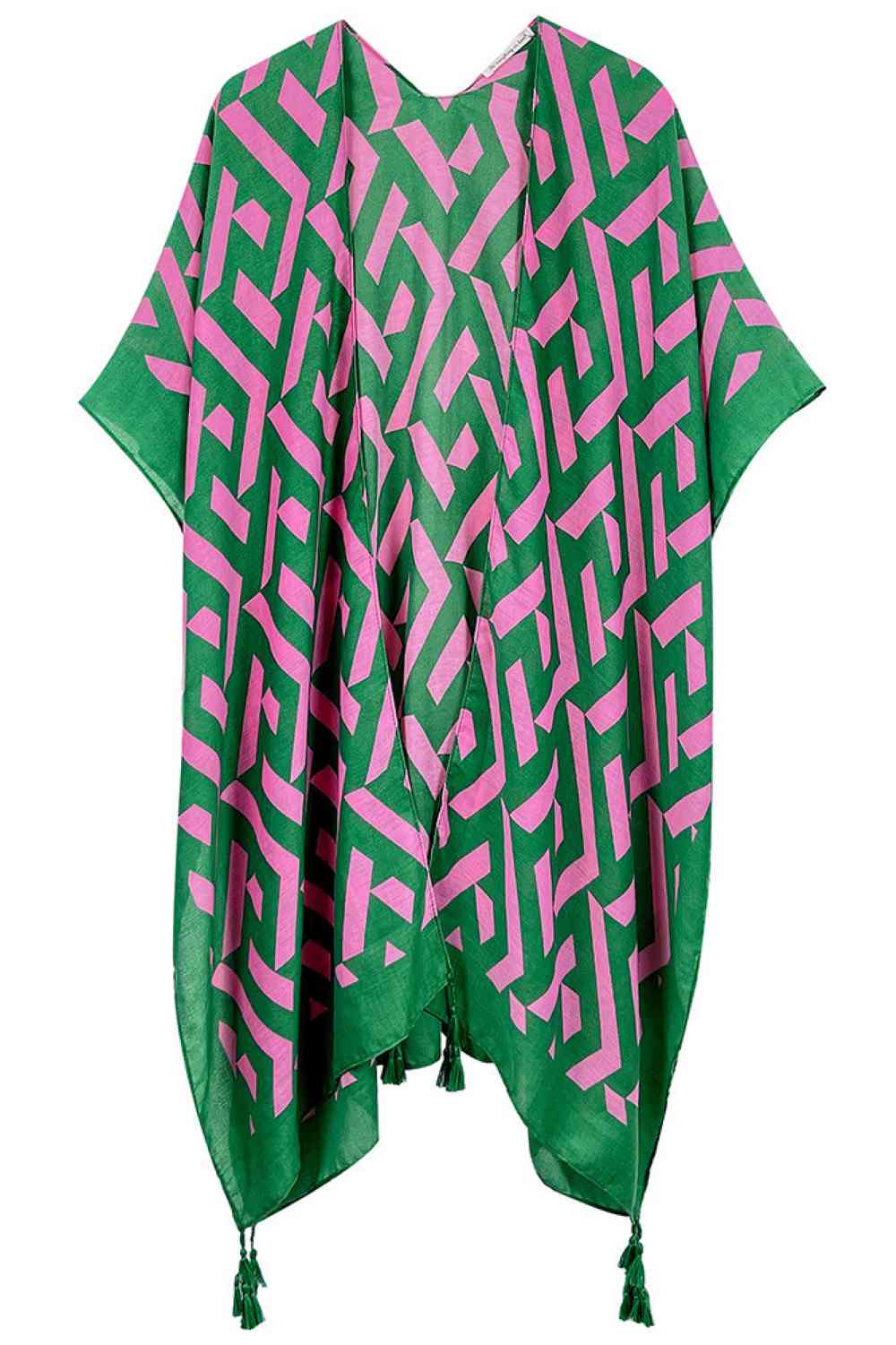 Geometric Pattern Print Kimono