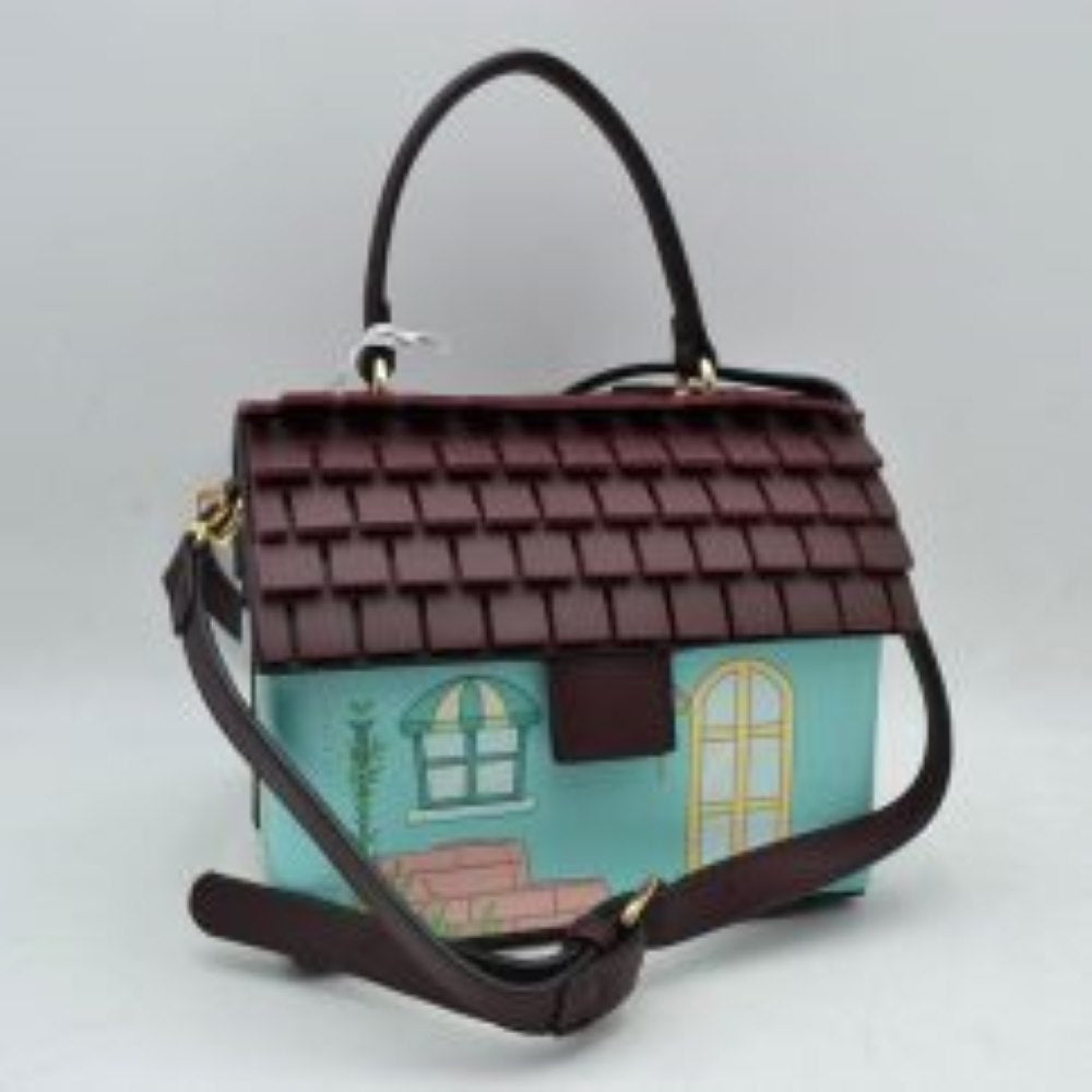Whimsical House Shaped Top Handle Crossbody Handbag
