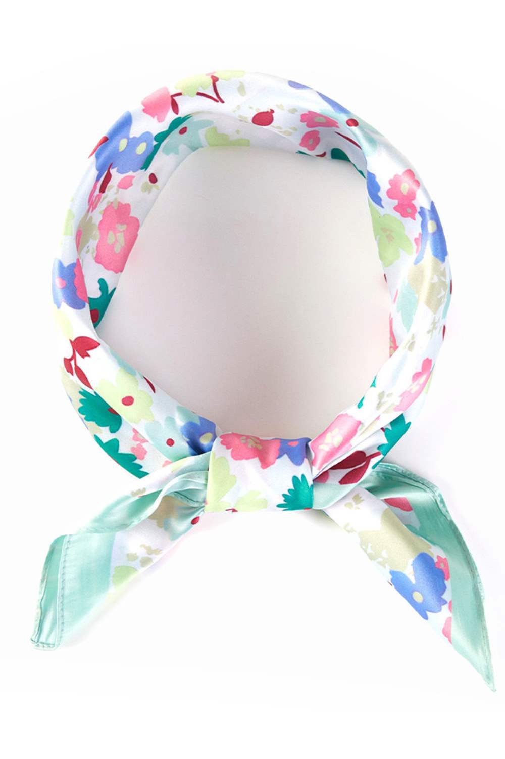 Small Multi Flowers Print Bandana Summer Scarf