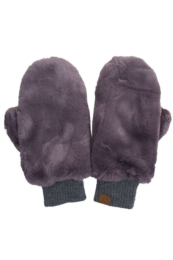 C.C Women's Faux Fur Pop Top Mittens Gloves Shepherd Lining