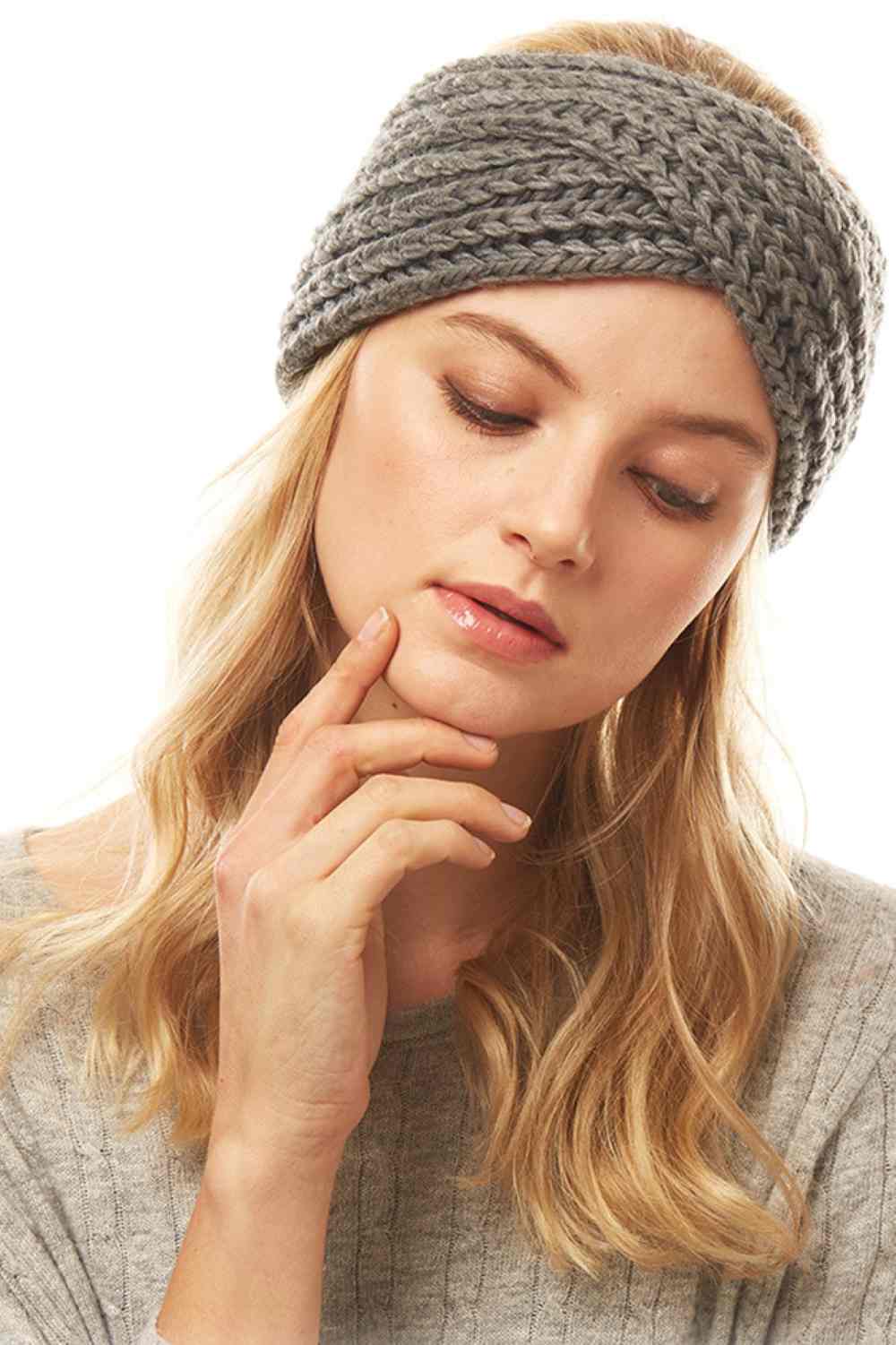 Solid Twisted Knit Headband