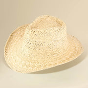 Lightweight Breathable Decorative Pattern Raffia Woven Summer Fedora Sun Hat
