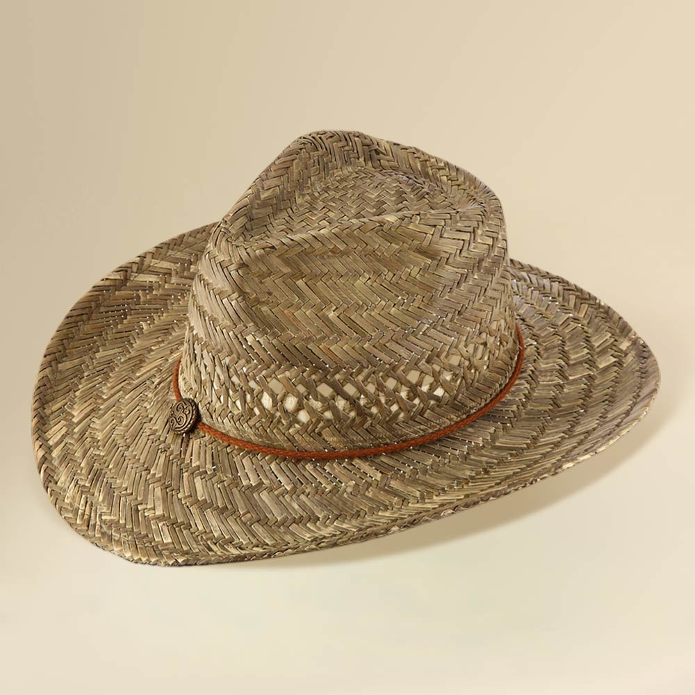 Boho Charm Accent Band Breathable Woven Western Cowboy Summer Fedora Sun Hat