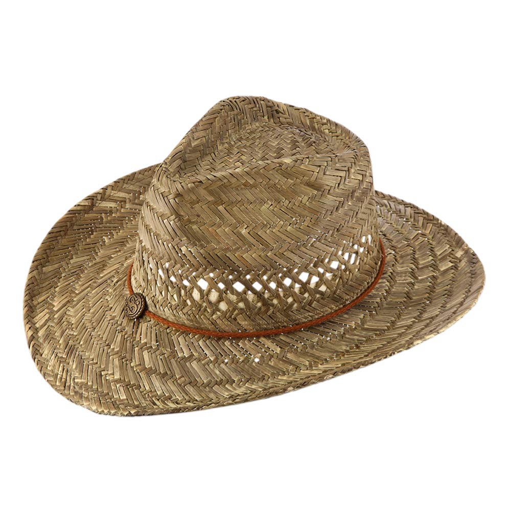 Boho Charm Accent Band Breathable Woven Western Cowboy Summer Fedora Sun Hat