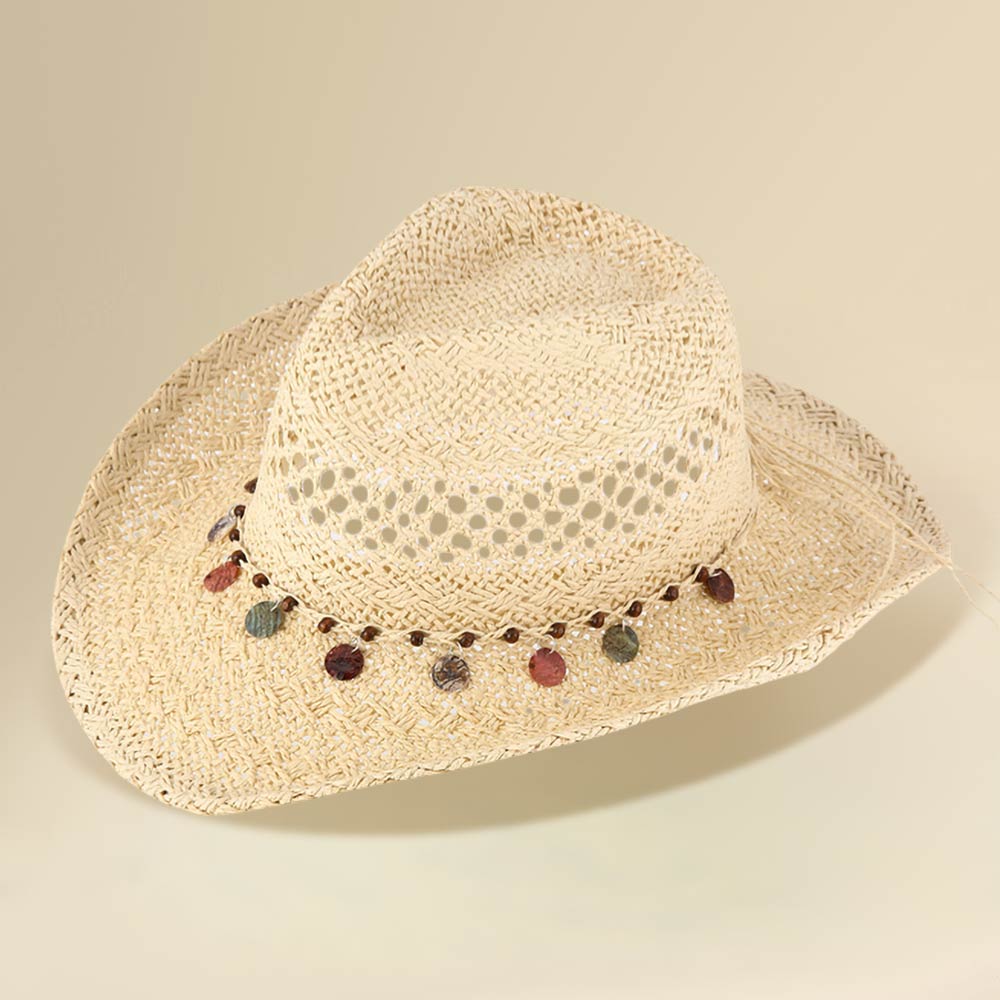 Boho Decorative Charm Station Band Accent Western Woven Cowboy Summer Fedora Hat