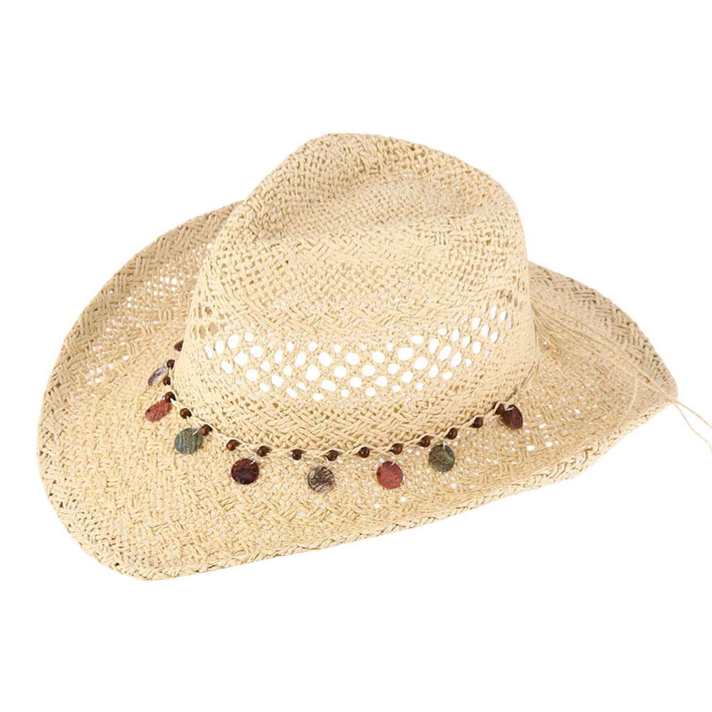 Boho Decorative Charm Station Band Accent Western Woven Cowboy Summer Fedora Hat